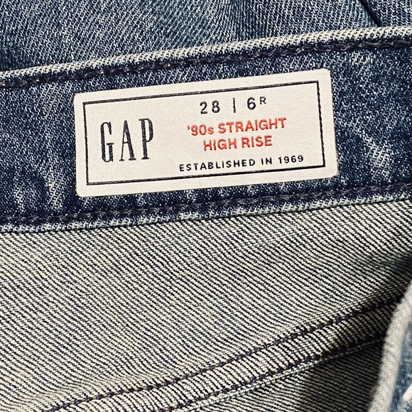 GAP ’90s Straight High Rise Jeans – Size 28 / 6R - Picture 5 of 9